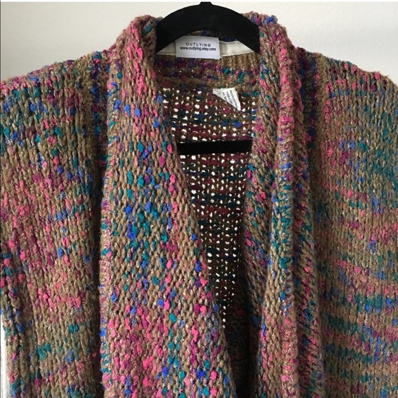 🇺🇸 One of a kind WOOL BLEND DRAPE SWEATER TOP E620 - Picture 6 of 7